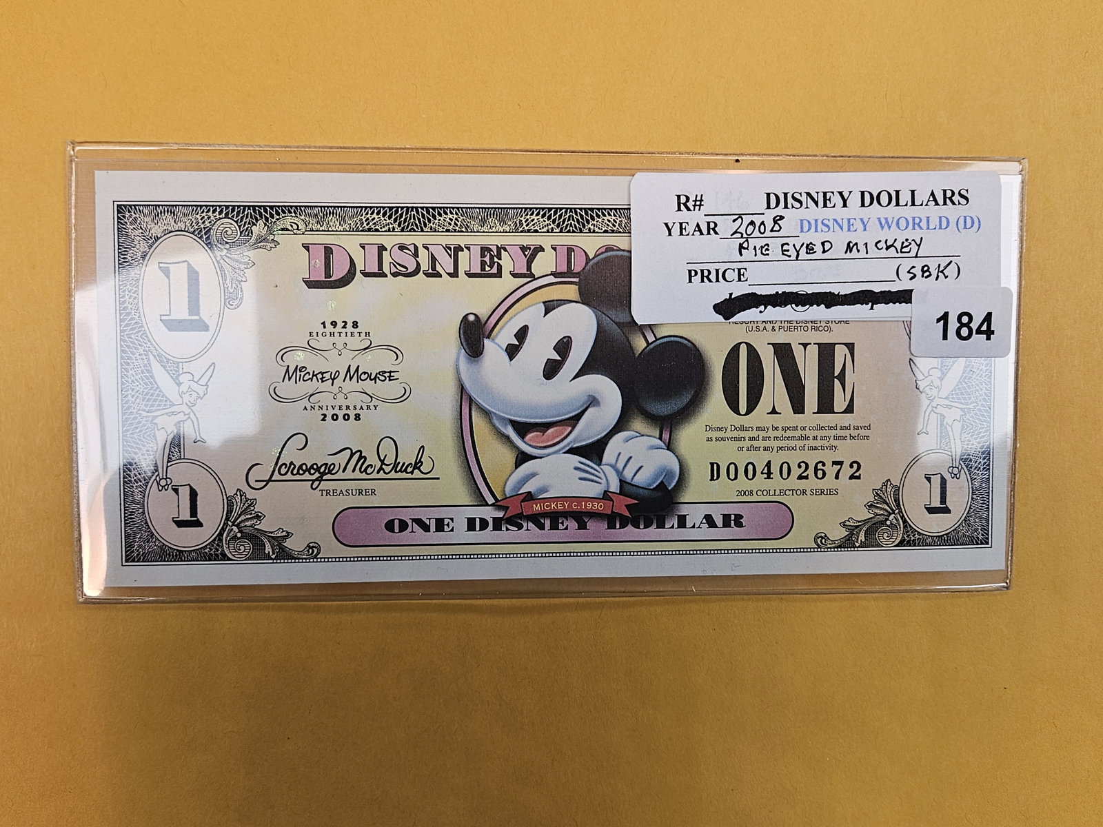 DISNEY DOLLAR! Crisp Uncirculated 2008-D One Dollar (1 of 2)