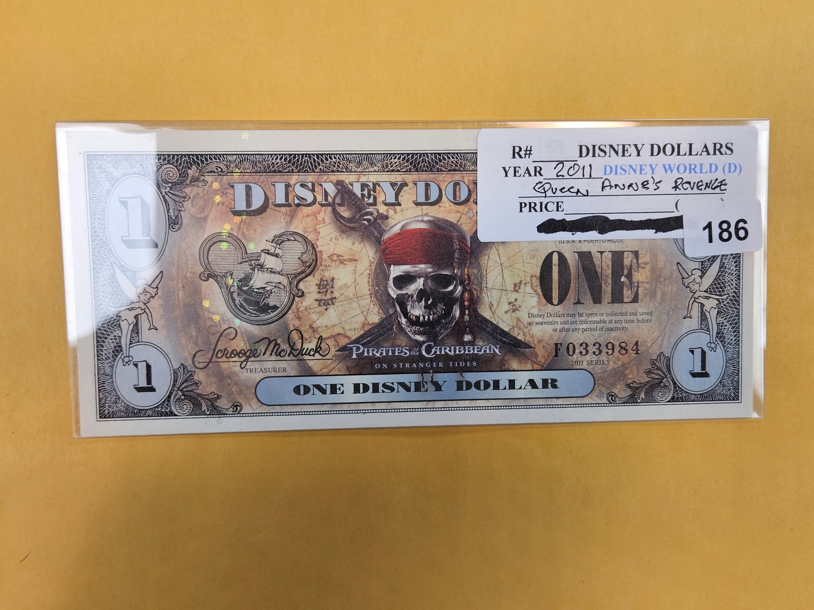 DISNEY DOLLAR! Crisp Uncirculated 2011-D One Dollar: Queen Anne's Revenge