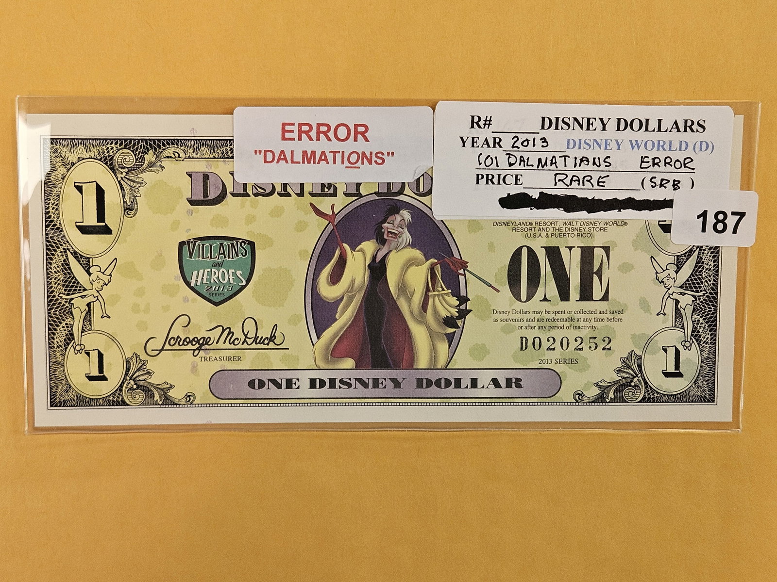 ** RARE ** DISNEY DOLLAR! Crisp Uncirculated 2013-D One Dollar (1 of 3)