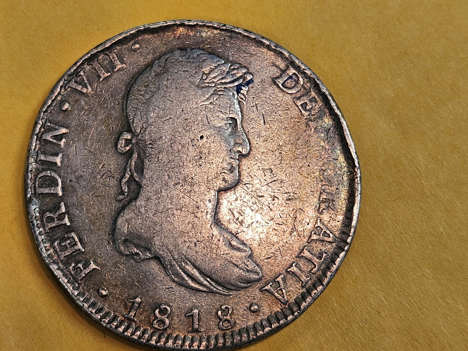 1818 JJ Mexico silver 8 reals in Very Fine: KM 111