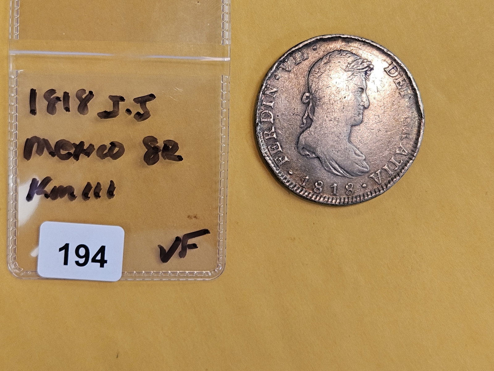 1818 JJ Mexico silver 8 reals in Very Fine - 2