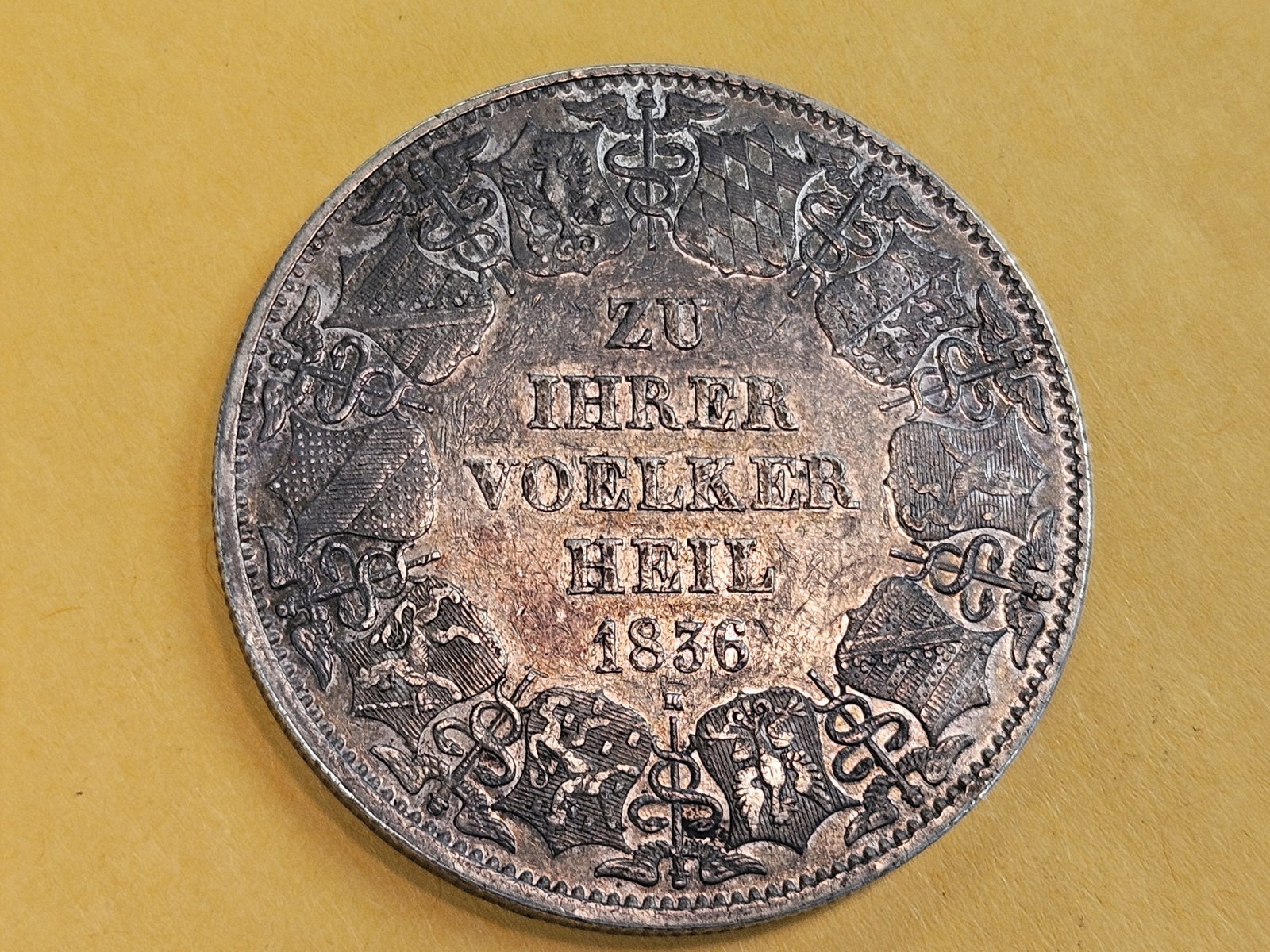 1836 German States Baden silver Kronenthaler in Extra Fine - 7