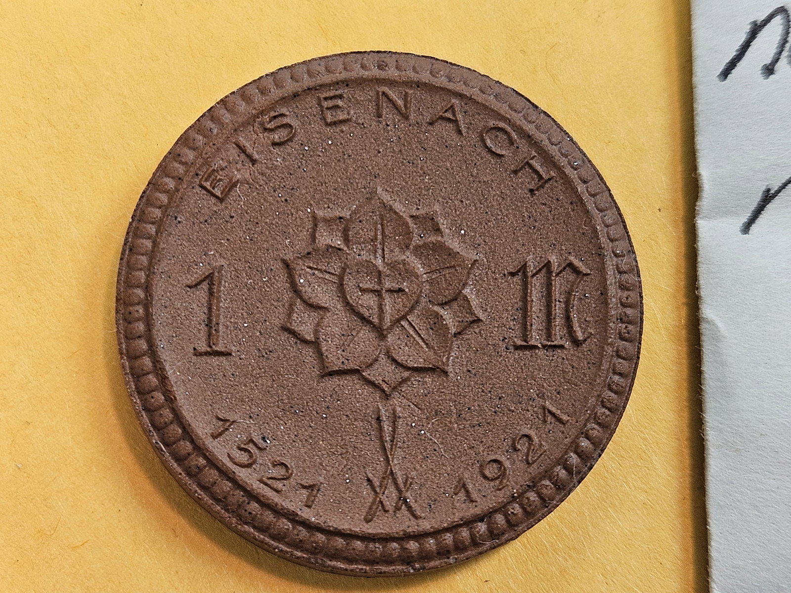 1921 Eisenbach One Mark Notgeld: Martin Luther