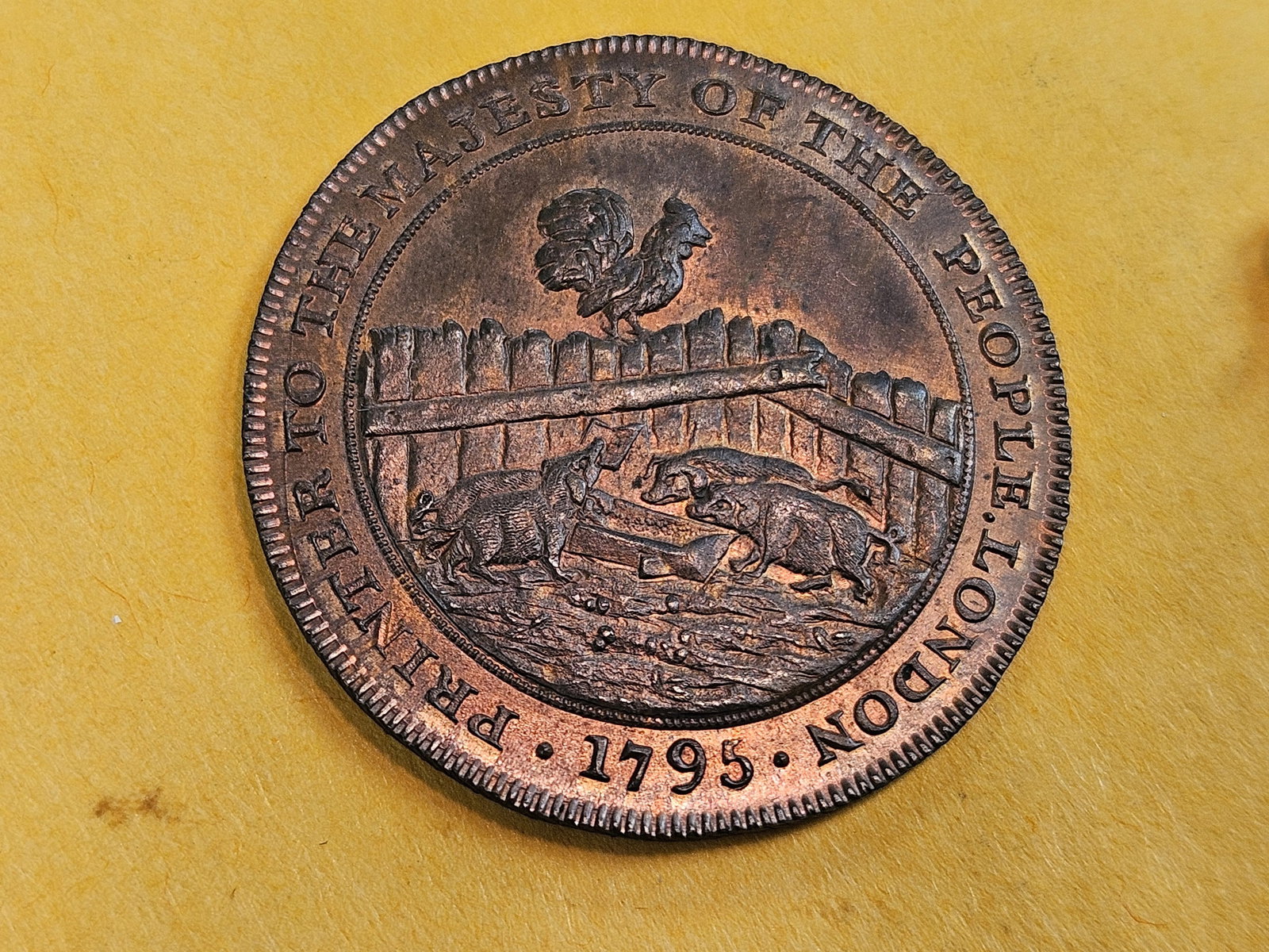 CONDER! Choice Uncirculated 1795 Conder Token RED-BROWN - 7