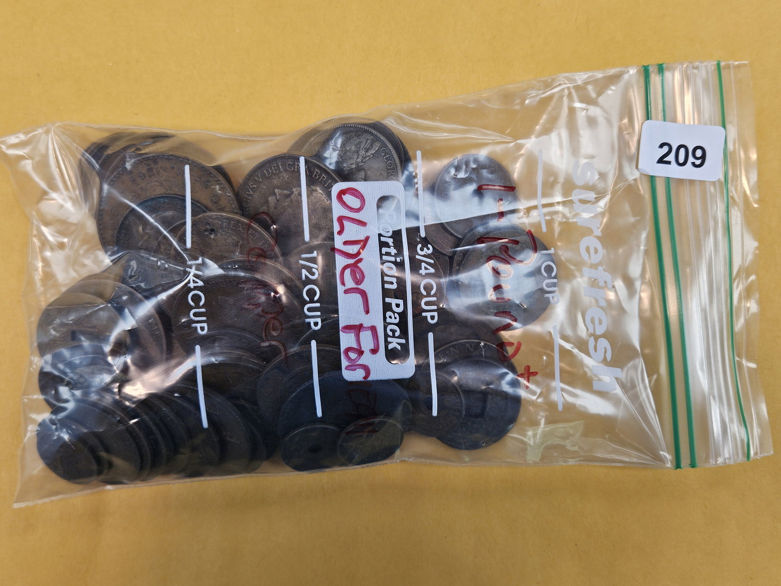 One Pound of older, mixed, Copper, World Coins: From dealer. Unsearched by us