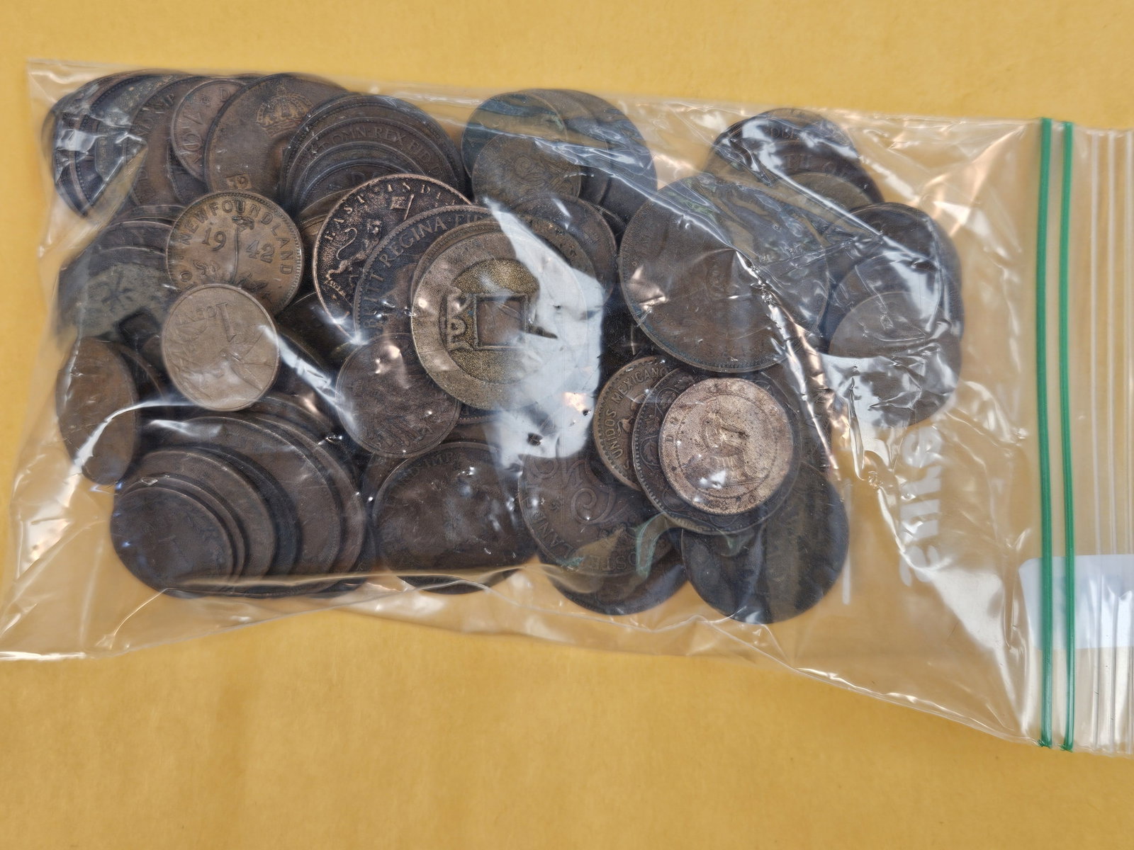 One Pound of older, mixed, Copper, World Coins - 2