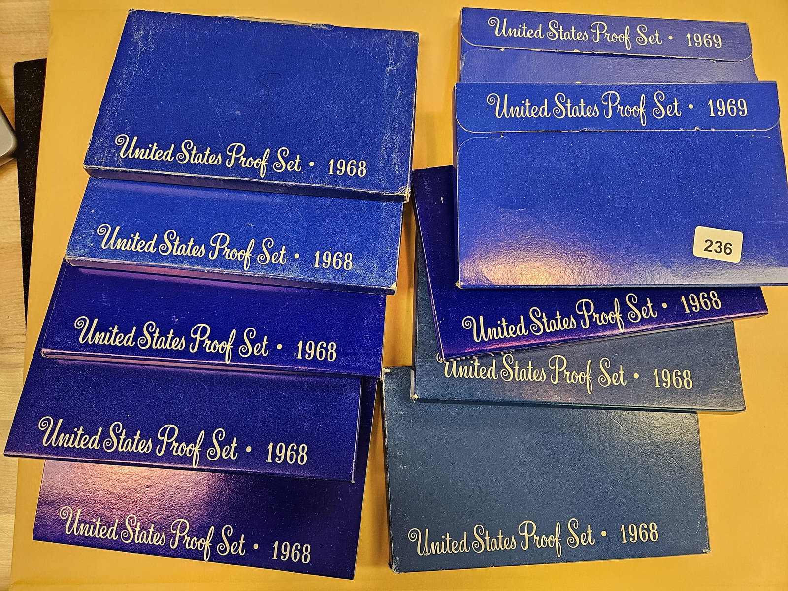Ten mixed Silver Proof Sets in OGP: All 40% silver half dollars in each