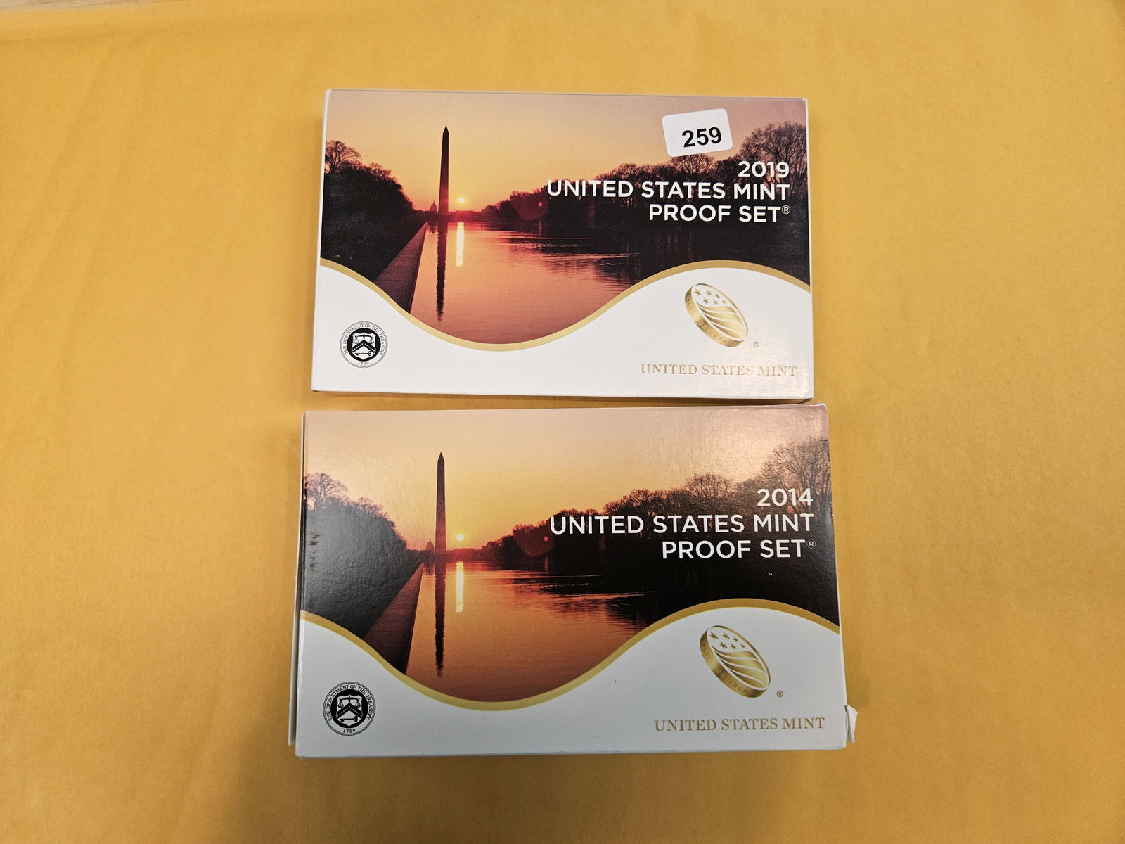 2019 and 2014 US Proof Sets: Both in Original Government packaging with certificate of authenticity