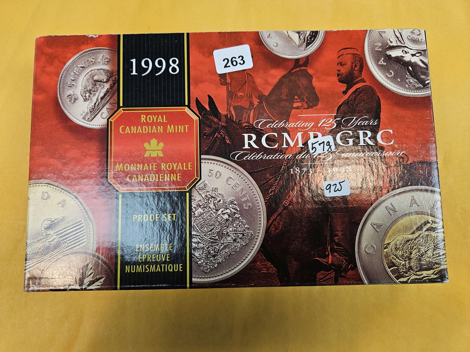 1998 GEM Proof deep Cameo RCMP-GRC SILVER Proof Canada 8-coin Set: All but 1 of the coins are Silver! In OGP with COA