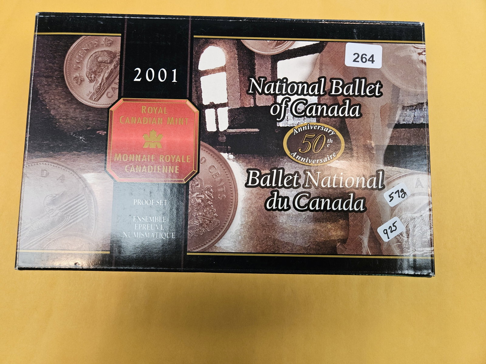 2001 GEM Proof National Ballet of Canada SILVER Proof Set: All but 1 of the coins are Silver! In OGP with COA