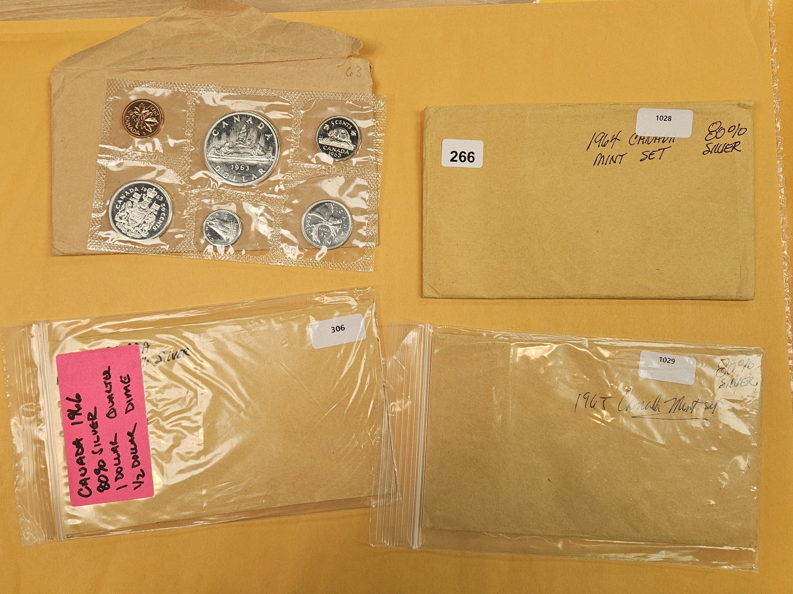 Four Canadian Silver Prooflike sets (1 of 1)