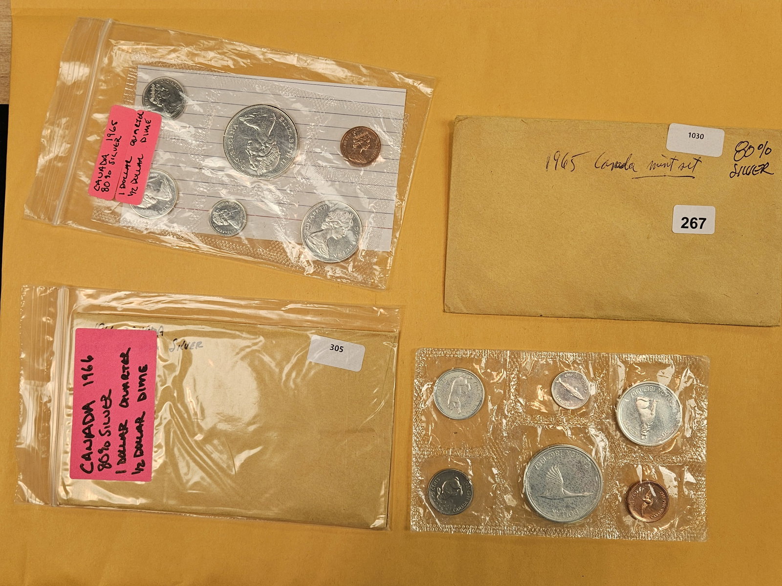 Four Canadian Silver Prooflike sets: All in original blister packs