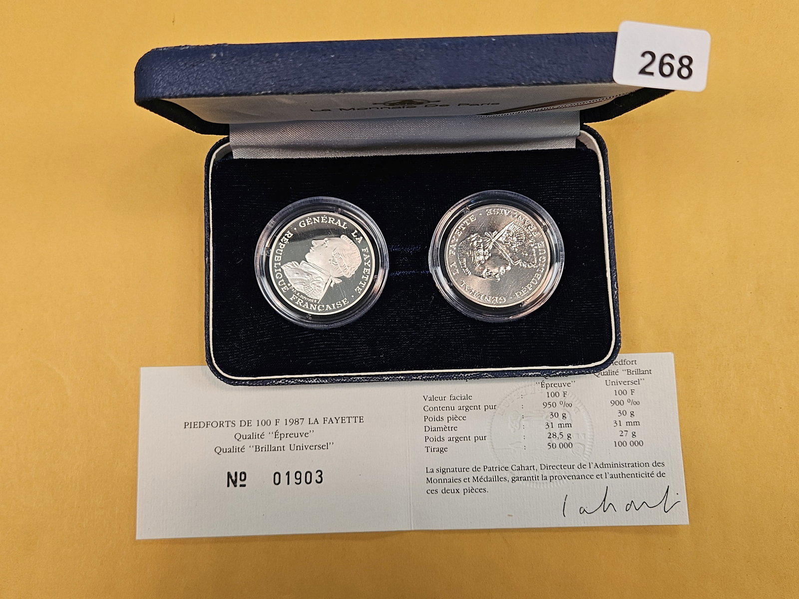 Two GEM Monnaie De Paris SILVER Piedfort coins (1 of 3)