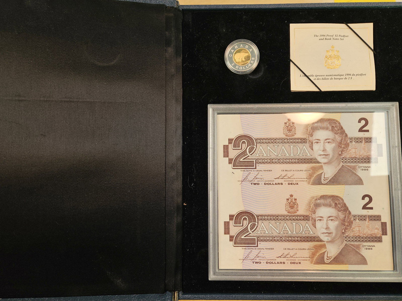 GEM! 1996 Canada Gem Proof $2 Piedfort and Bank Notes Set - 2