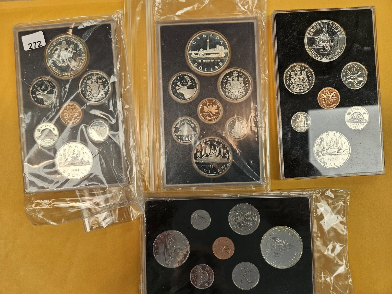 Four GEM Canadian Silver proof Sets: All in original plastic holders. No outer boxes or COAs