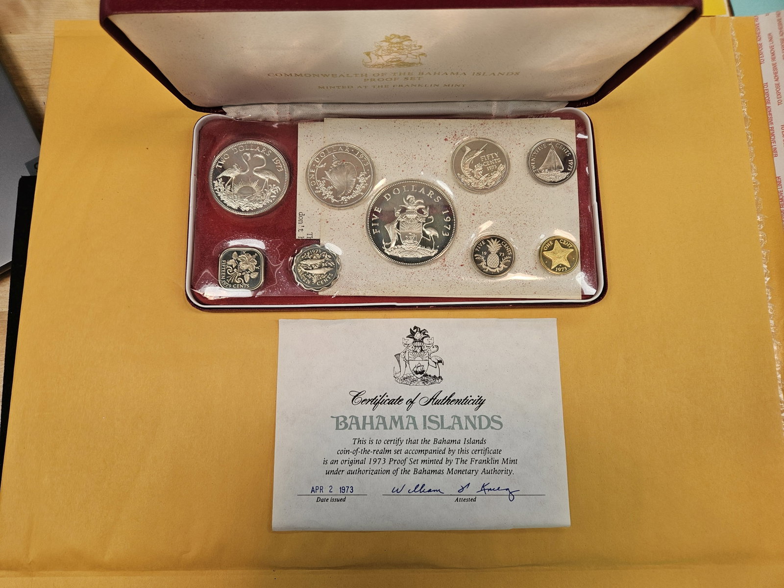 GEM Proof Deep Cameo 1973 Bahamas Silver Proof Set - 2