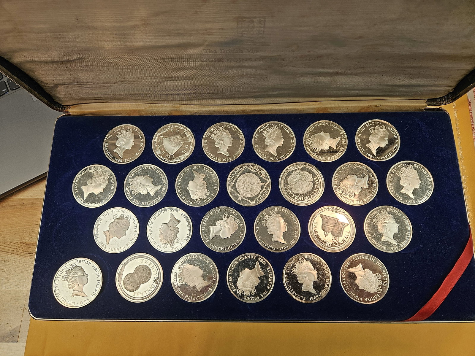 ** RARE * 1980 GEM Proof Deep Cameo Treasure Coins of Caribbean SILVER 25-coin Set! - 2