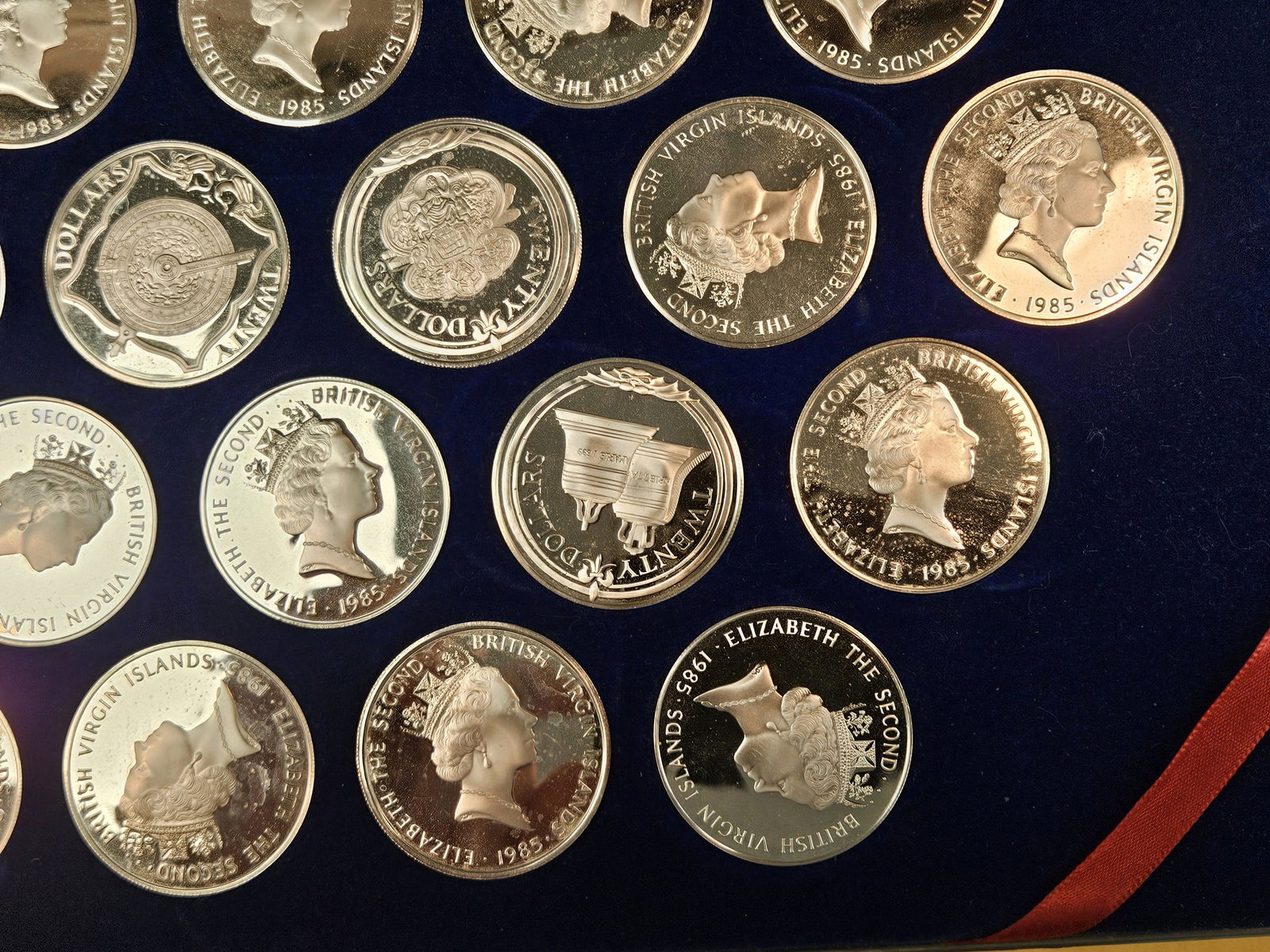 ** RARE * 1980 GEM Proof Deep Cameo Treasure Coins of Caribbean SILVER 25-coin Set! - 9