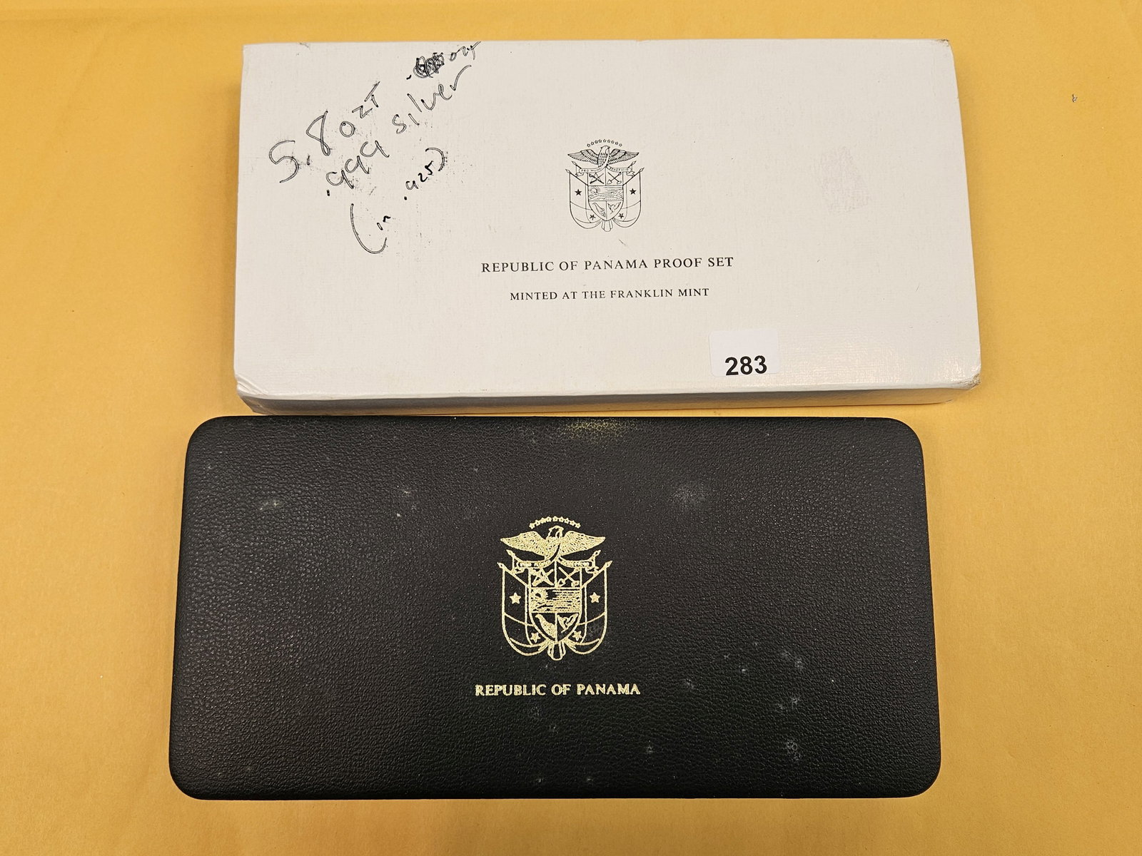 Scarce 1979 Panama 9-Coin SILVER Proof Set: From APMEX: The coins in this set were designed in 1975. 4,974 sets in proof were made by the Franklin Mint. The combined silver content of the silver pieces of this set is 5.694 oz. Interestingly,