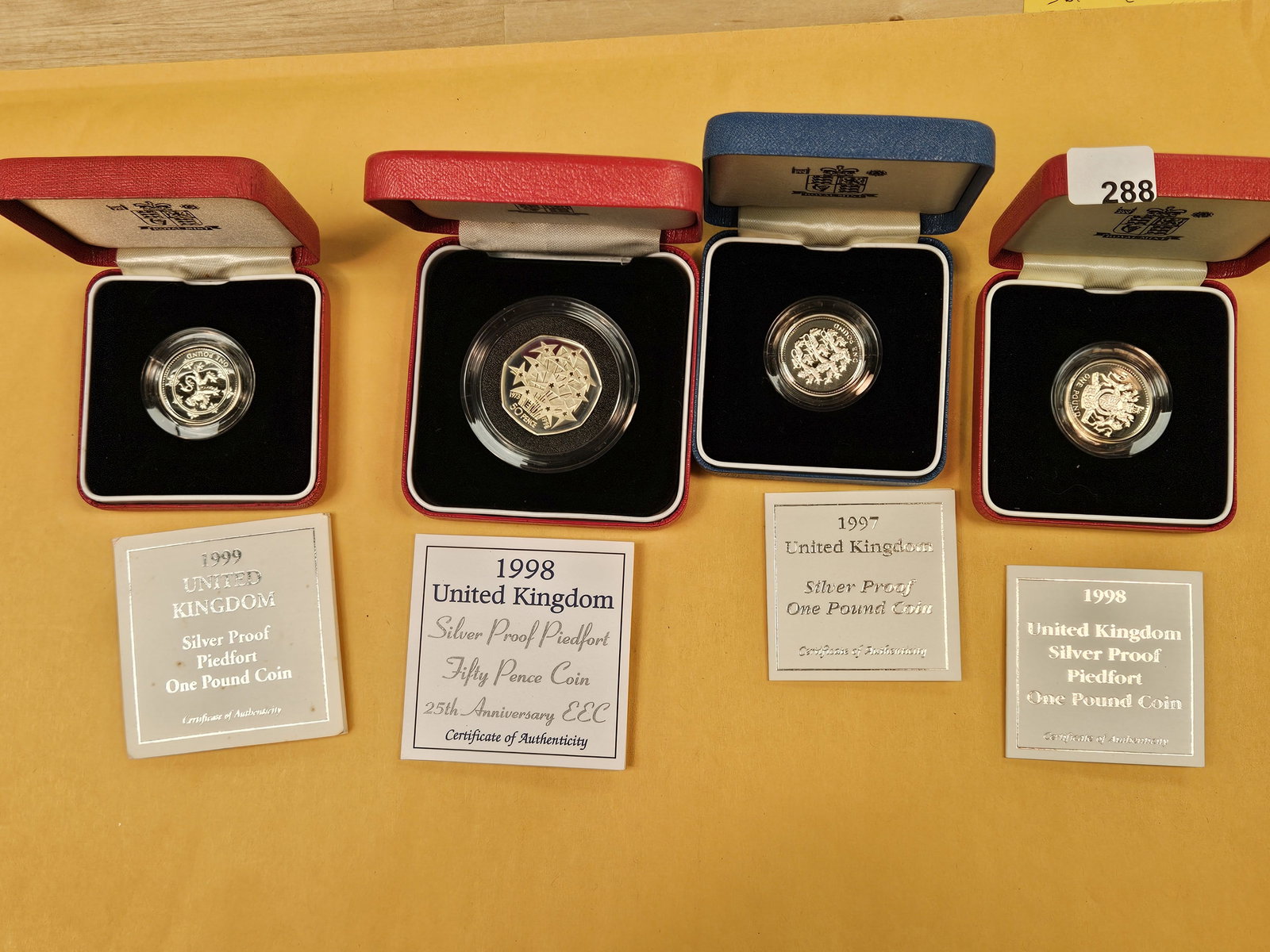 Four Gem Proof Deep cameo SILVER Peidfort United Kingdom Coins: All in OGP with COAs