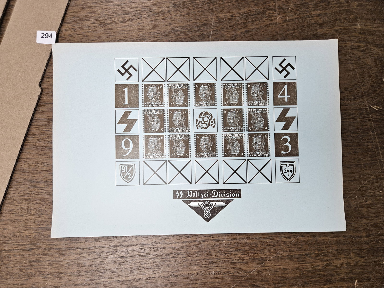 SCARCE PHILATELICS!: Complete Sheet. I think German Wartime Issue. All 6-cent stamps. Fourteen stamps on the sheet