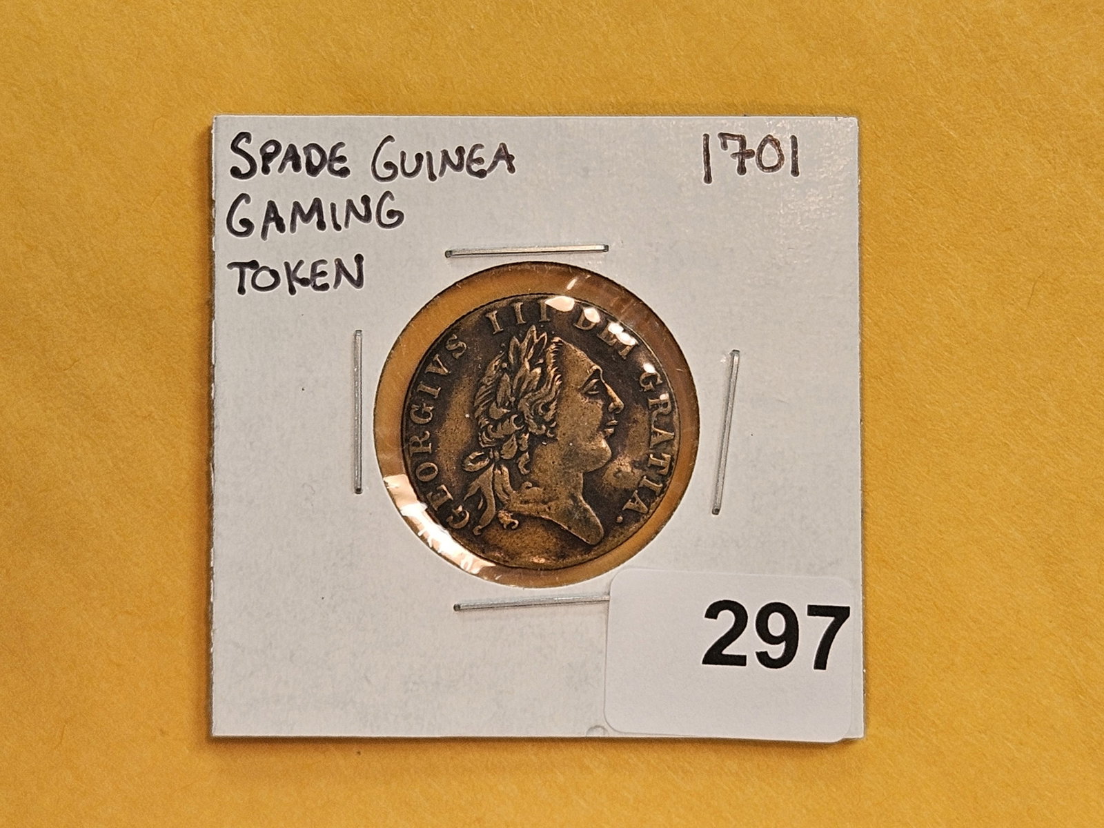 Older 1701 Spade Guinea Gaming Token - 2