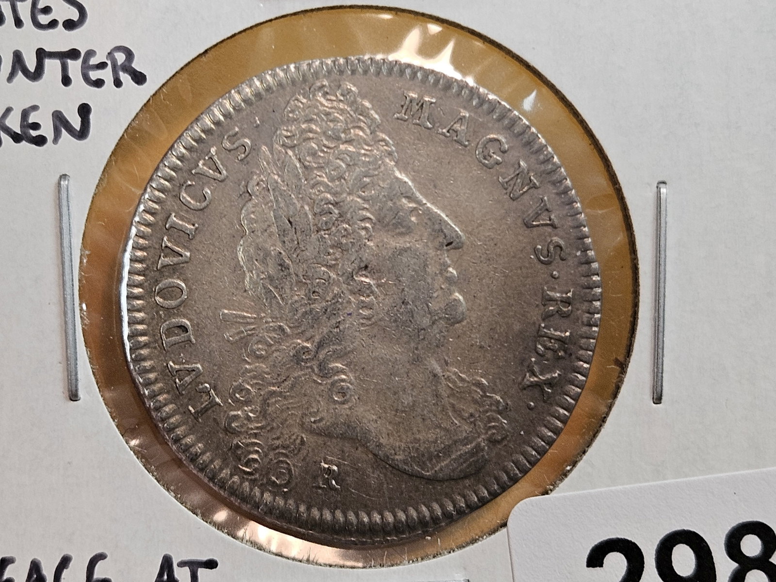 Scarce SILVER 1698 German States Counter Token in About Uncirculated! - 3
