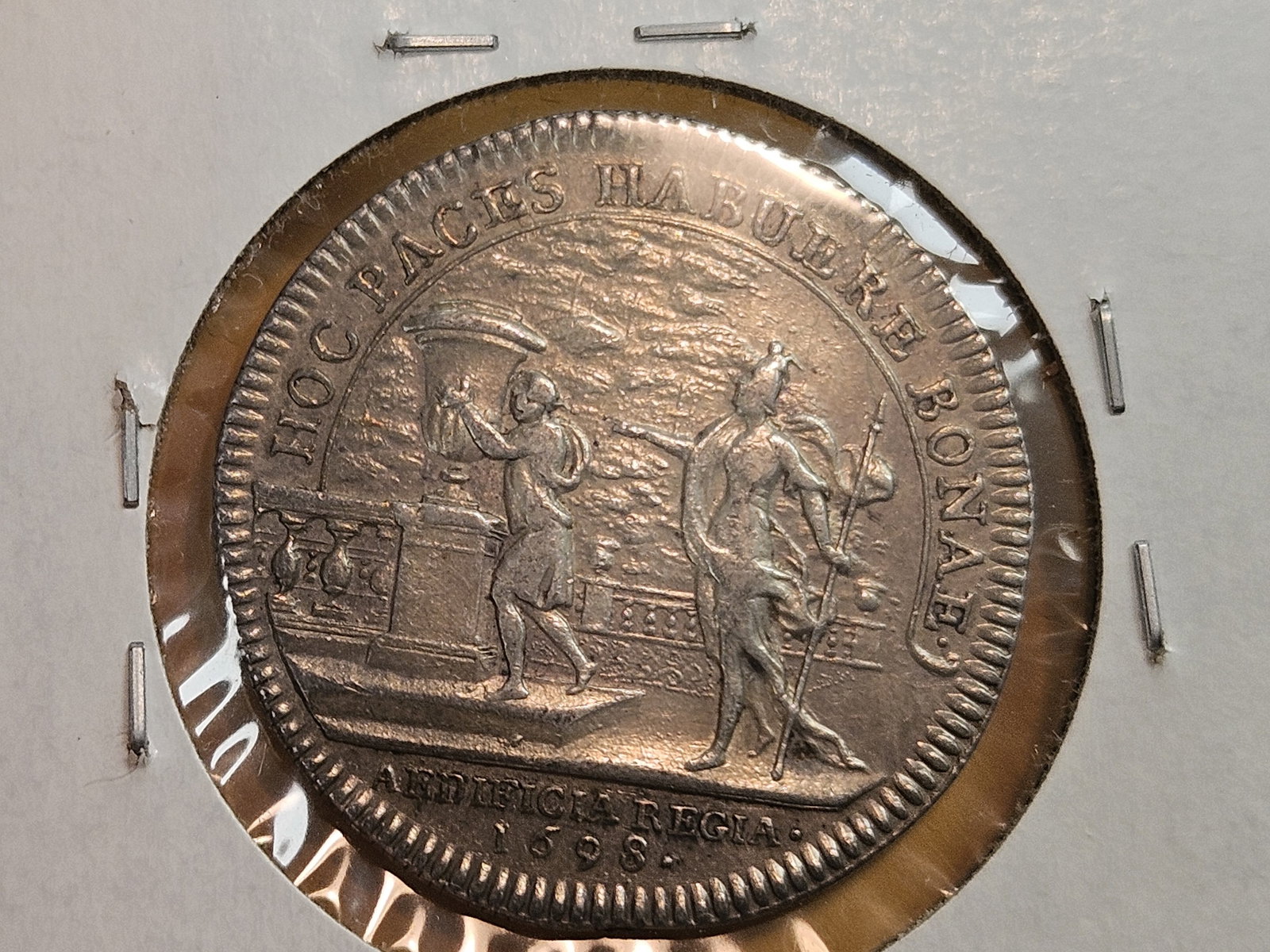 Scarce SILVER 1698 German States Counter Token in About Uncirculated! - 4