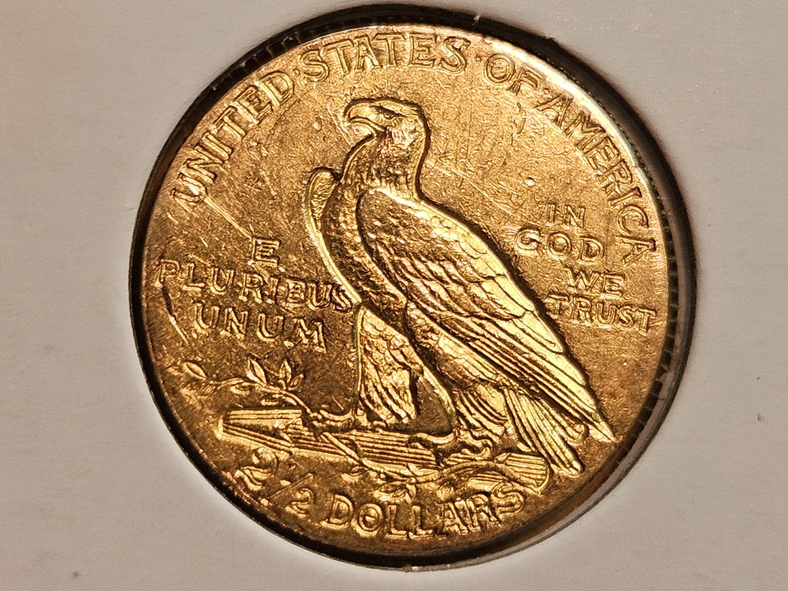 GOLD! Brilliant About Uncirculated plus 1908 Indian Head Gold $2.5 Dollars - 3