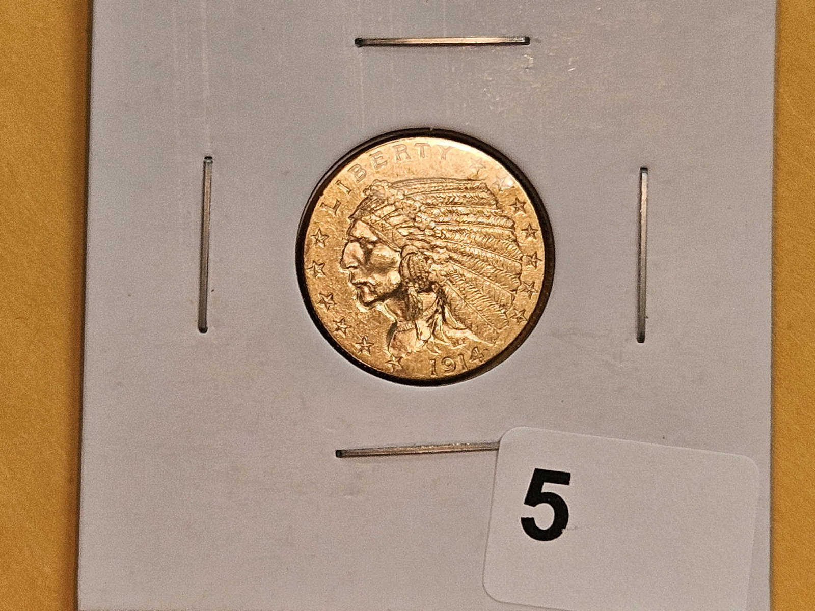 GOLD! Brilliant About Uncirculated plus 1914-D Indian Head Gold $2.5 Dollars - 2