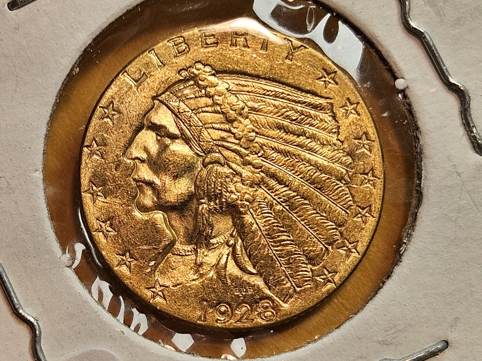 GOLD! Brilliant About Uncirculated plus 1928 Indian Head Gold $2.5 Dollars: Quarter Eagle