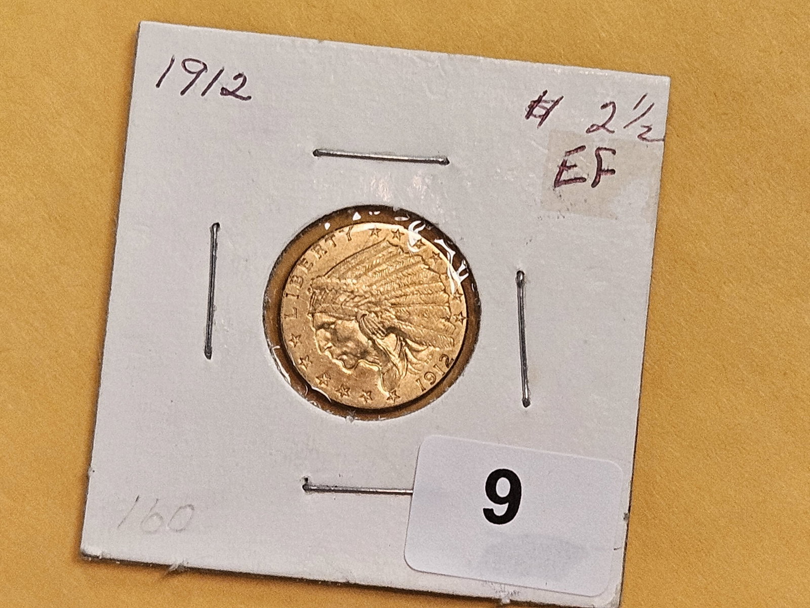 GOLD! Brilliant 1912 Gold Liberty Head $2.5 Dollar Quarter Eagle - 2