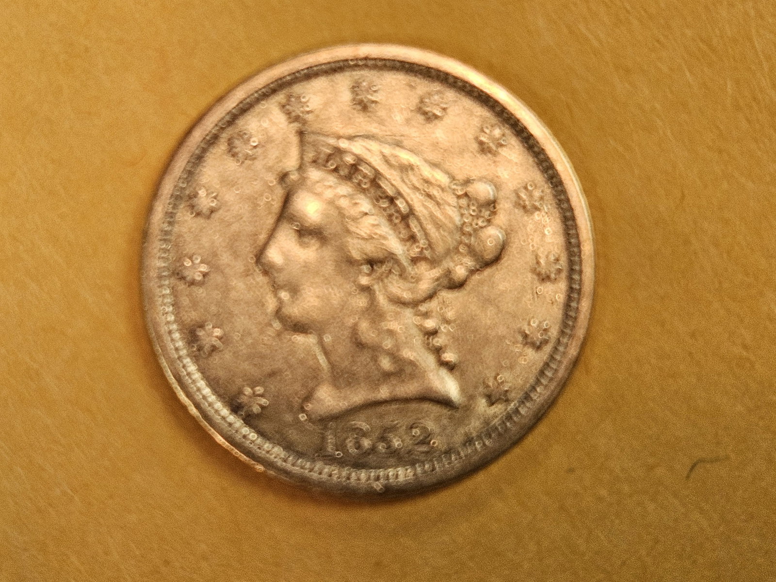 GOLD! Brilliant 1852 Liberty Head Gold $2.5 Dollars - 3
