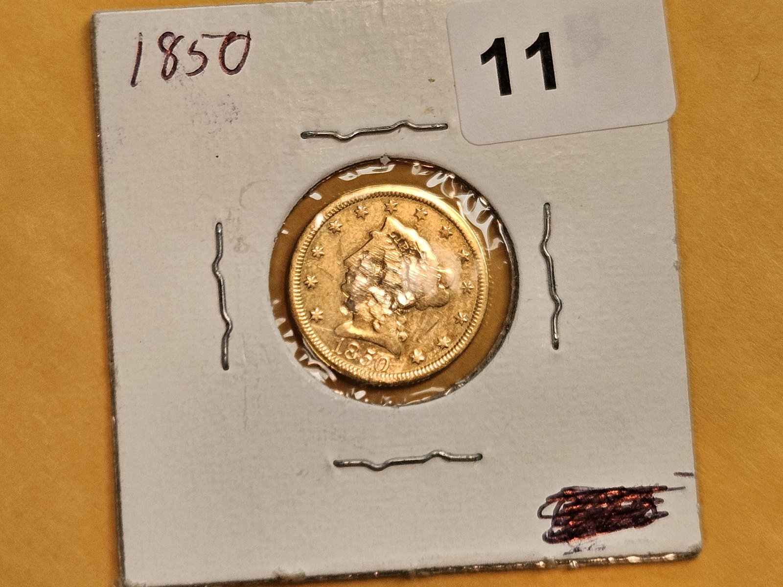 GOLD! Brilliant 1850 Liberty Head Gold $2.5 Dollars - 2