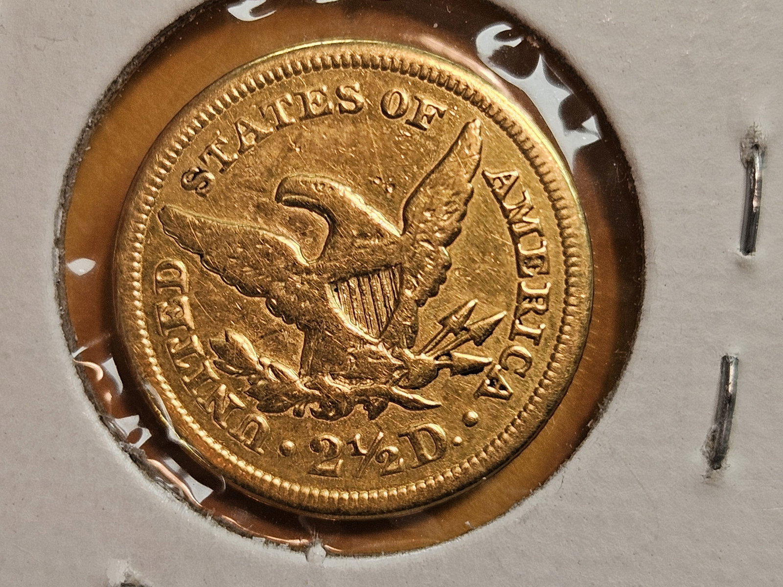 GOLD! Brilliant 1850 Liberty Head Gold $2.5 Dollars - 3