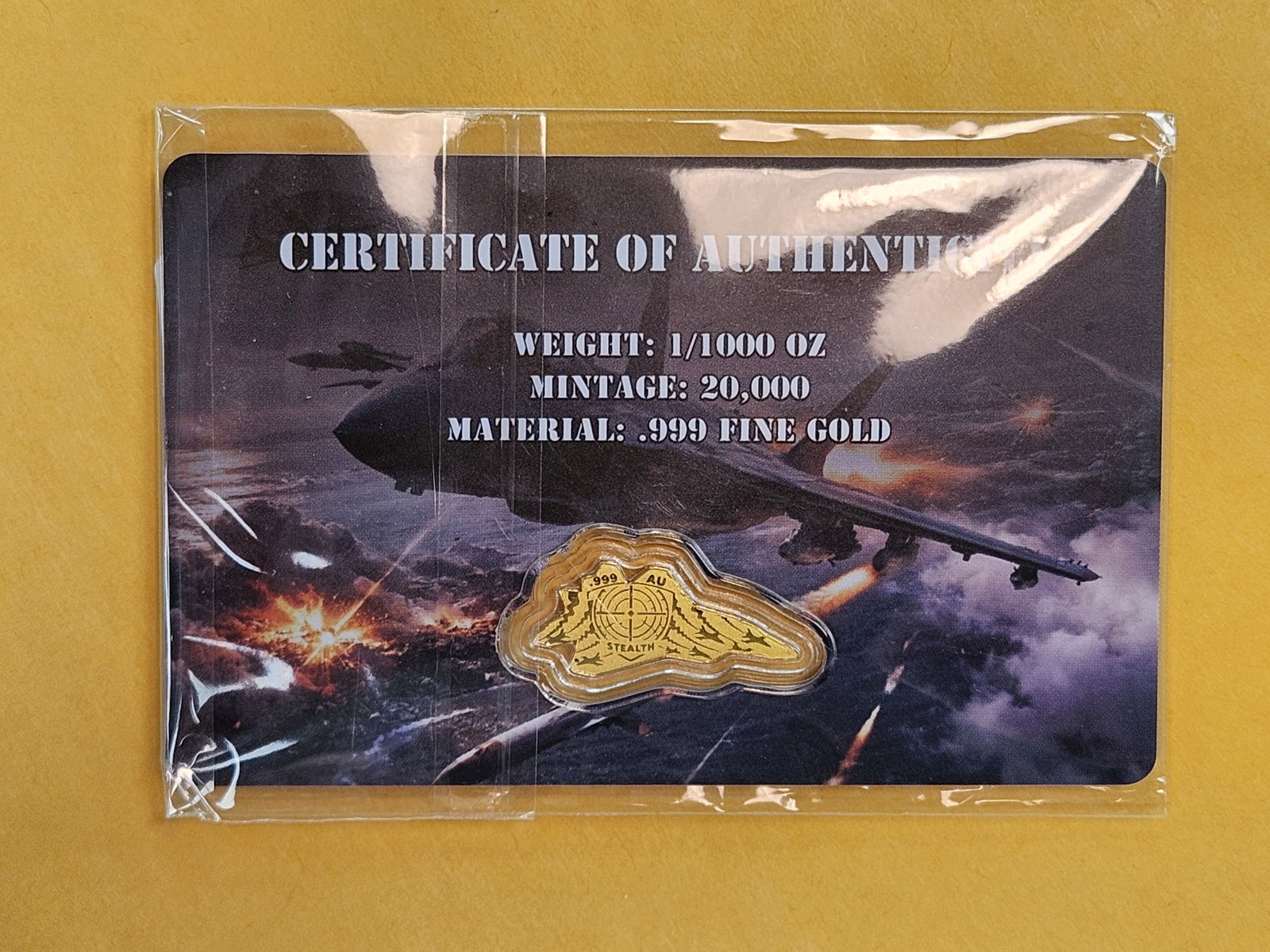 GOLD! GEM .999 fine gold art piece - 3