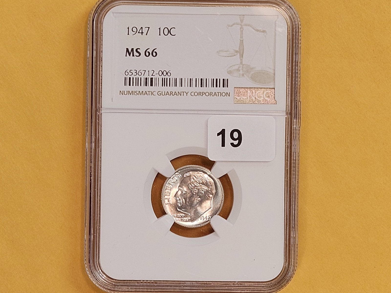 GEM! NGC 1947 Silver Roosevelt Dime in Mint State 66 - 2