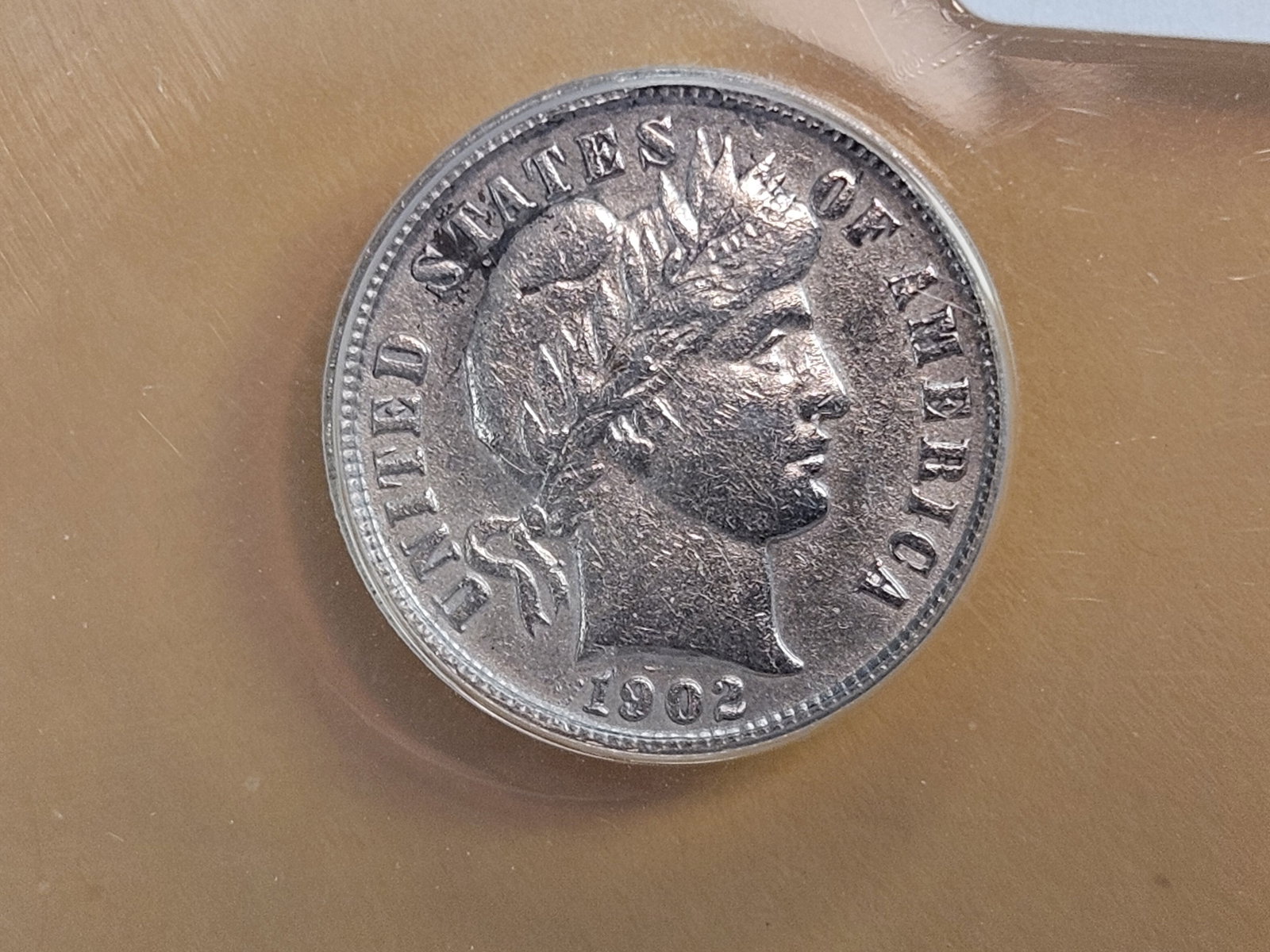 ANACS 1902 Barber silver Dime in Extra Fine - 40 - details: Cleaned