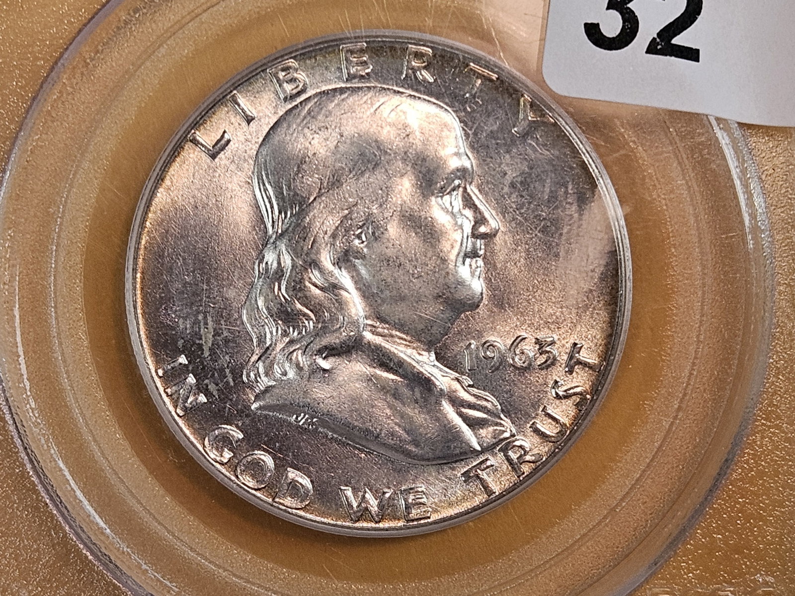 OGH! PCGS 1963 Franklin silver Half Dollar in Mint State 64: Old Green Holder