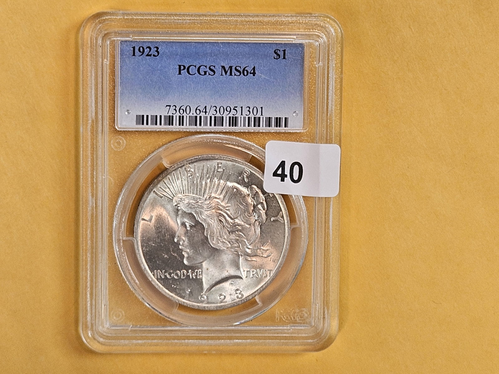 PCGS 1923 Peace Silver Dollar in Mint State 64 - 2