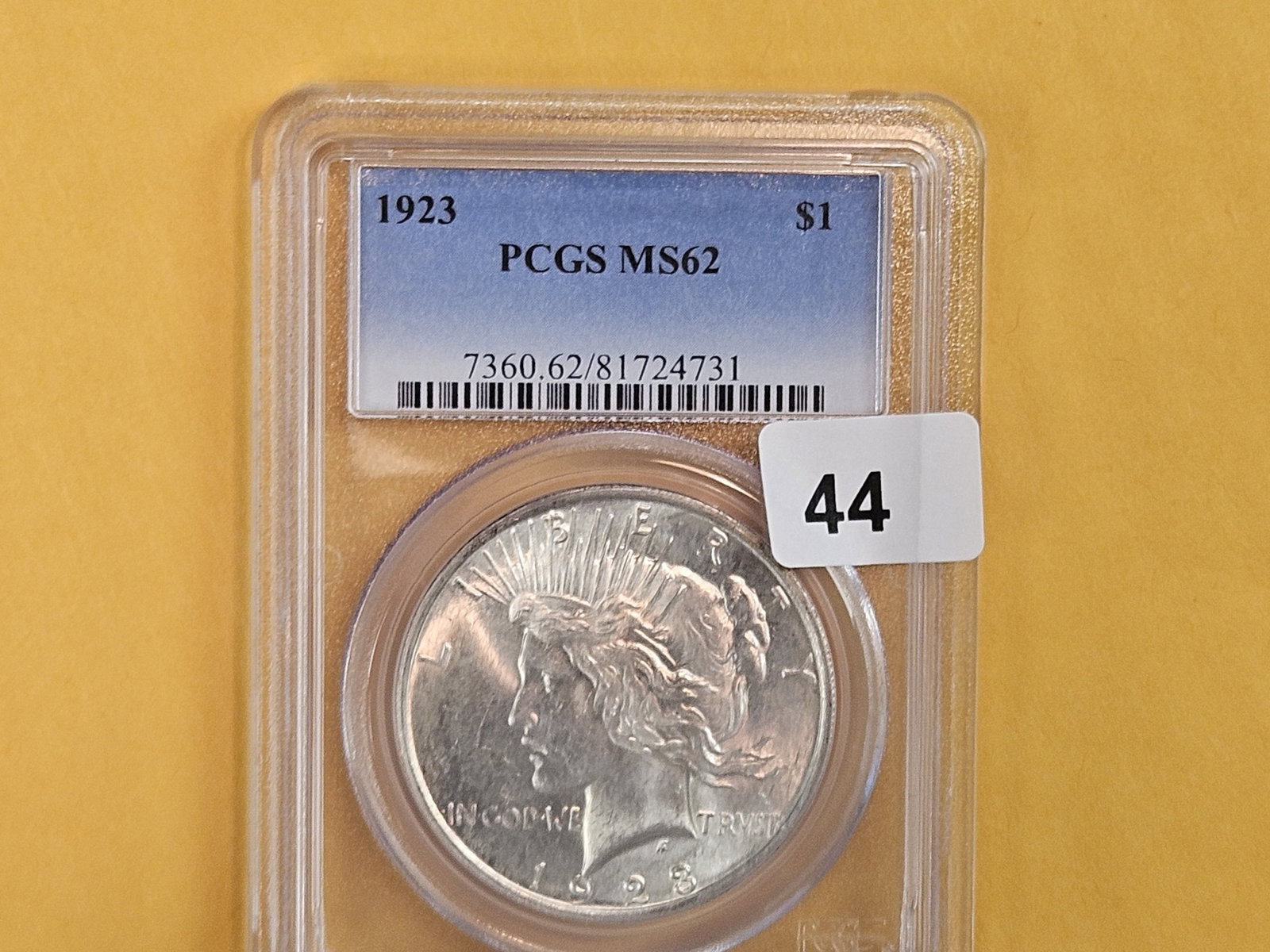 PCGS 1923 Peace Silver Dollar in Mint State 62 - 2