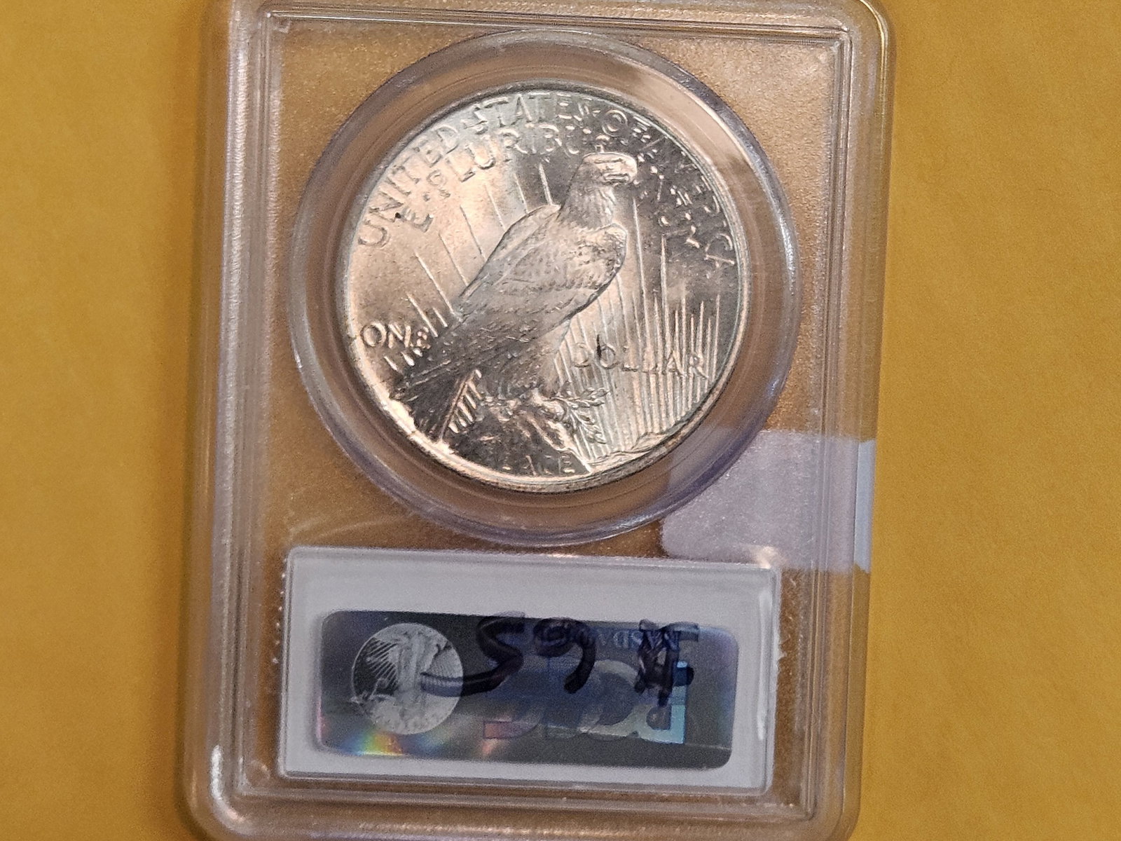 PCGS 1923 Peace Silver Dollar in Mint State 62 - 3