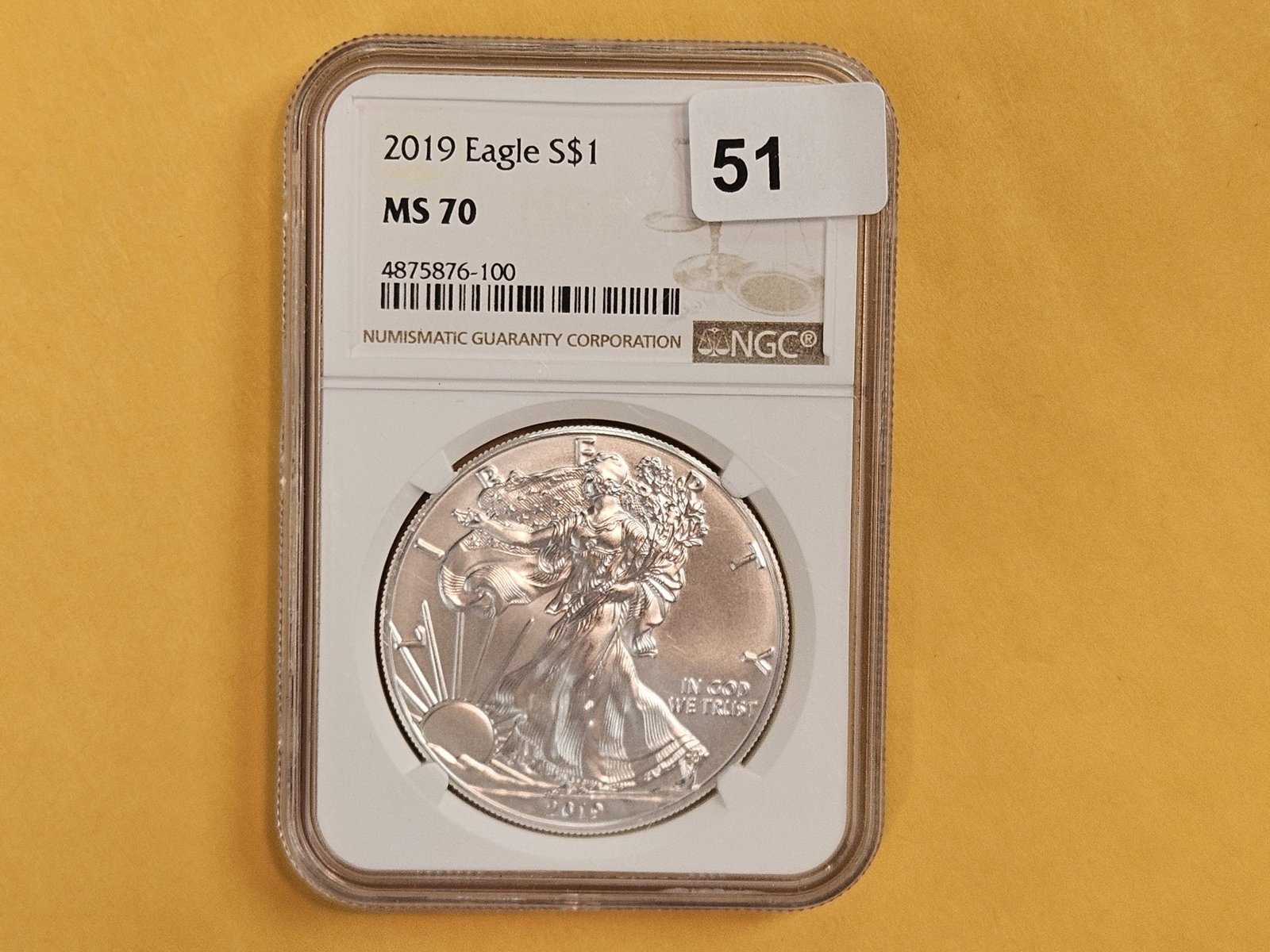 PERFECT! NGC 2019 American Silver Eagle in Mint State 70: Perfect Grade!