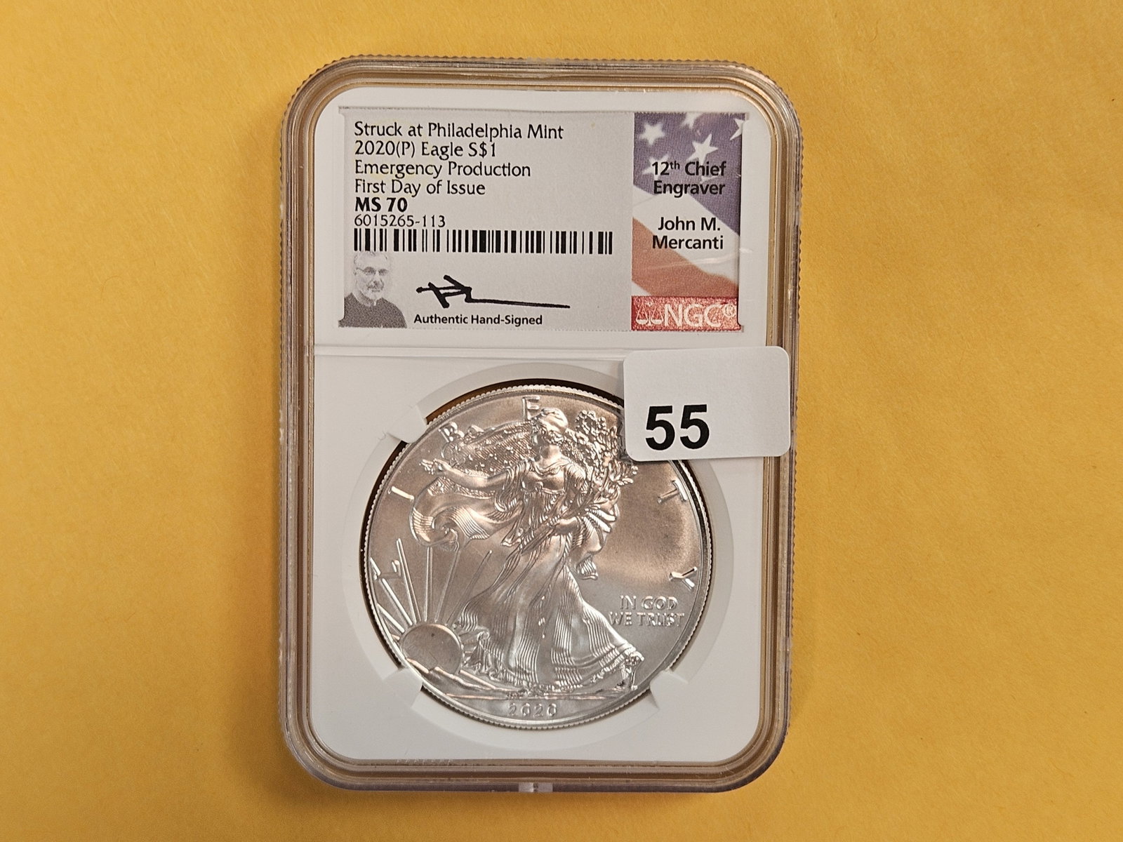 PERFECT! NGC 2020 American Silver Eagle in Mint State 70: Perfect Grade!