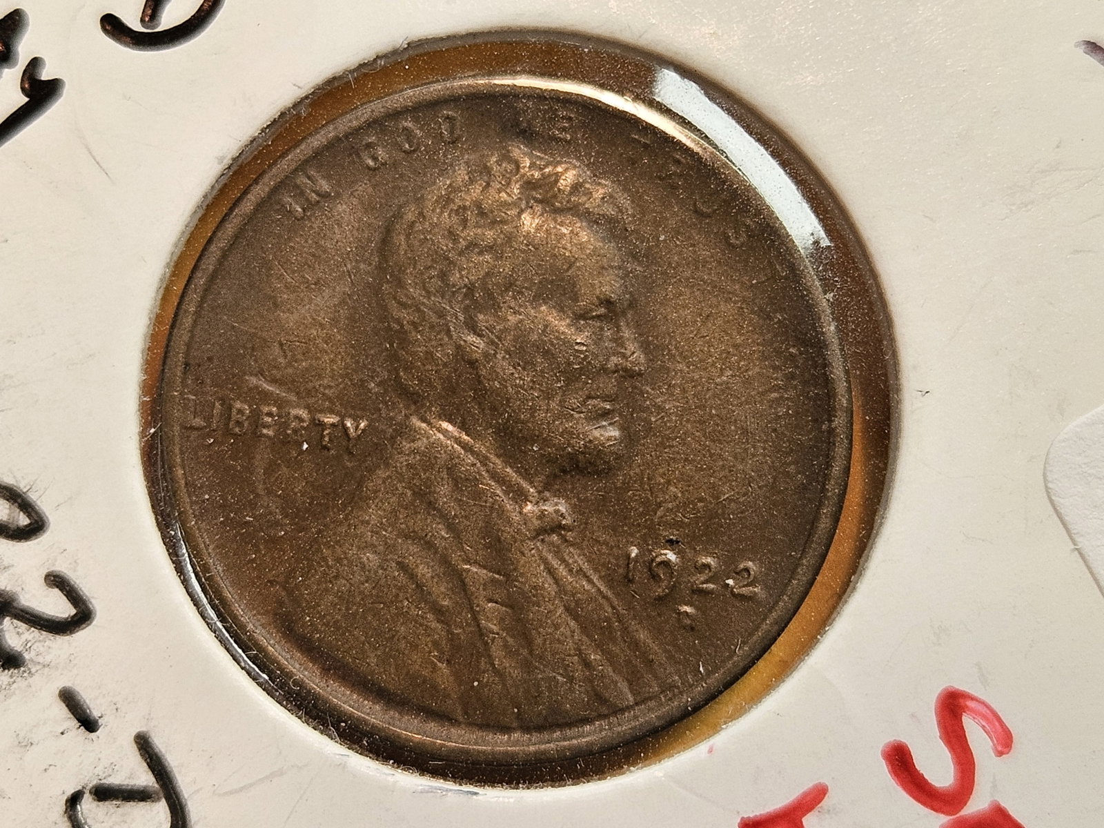 * Semi-Key 1922-D Wheat cent in Extra Fine: Weak D variety