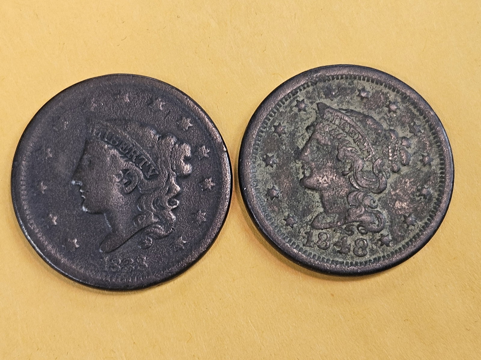 1838 and 1848 Large Cents (1 of 4)