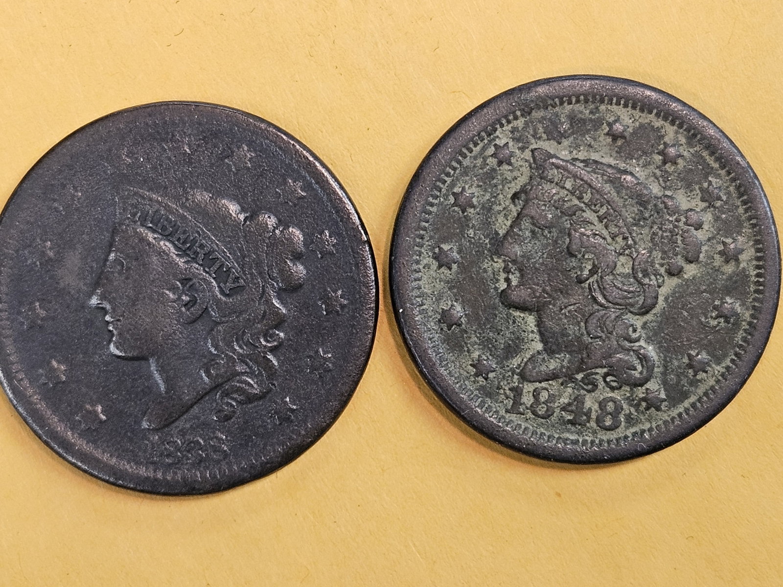 1838 and 1848 Large Cents - 3