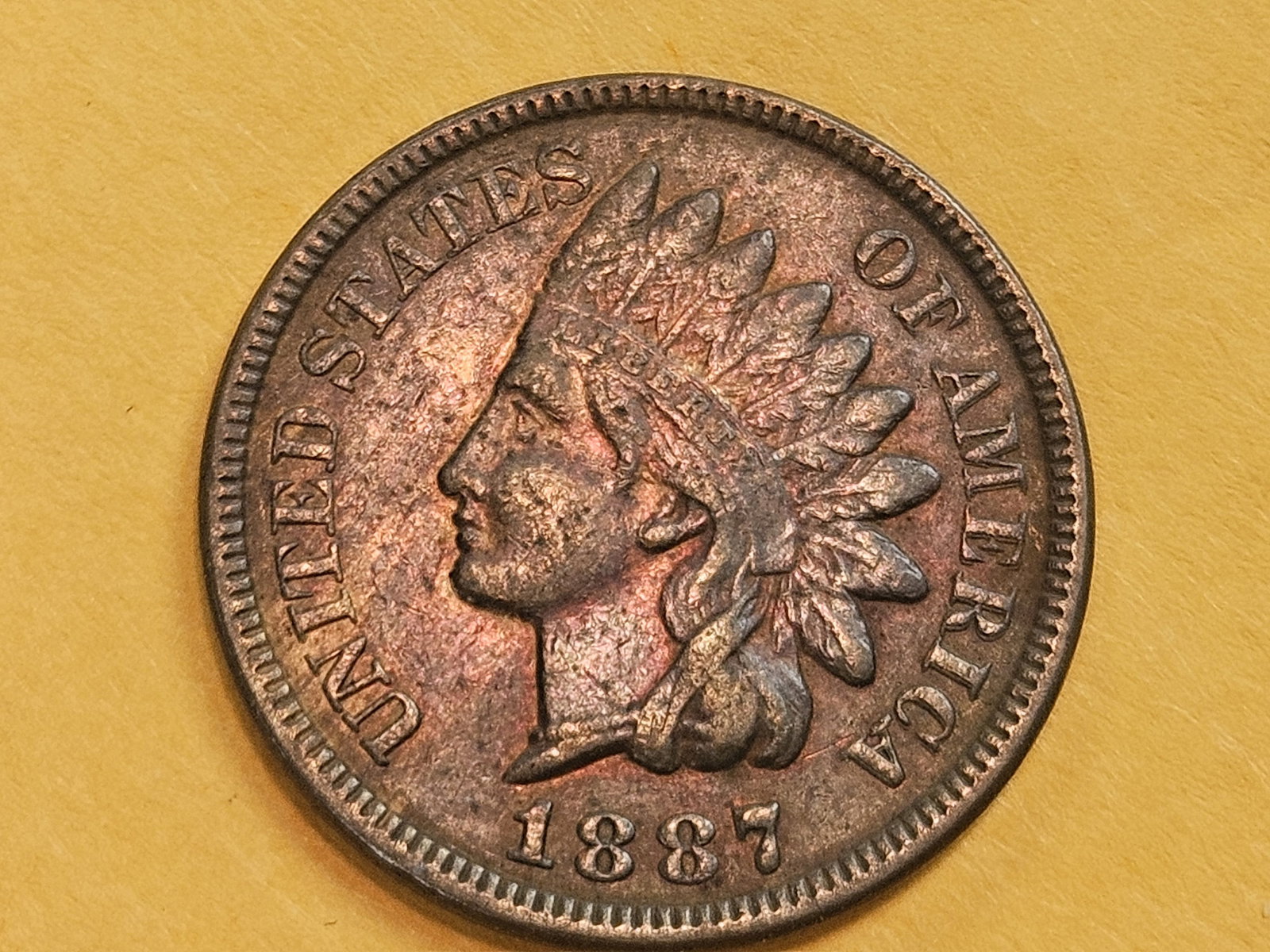** KEY VARIETY ** 1887 Double Die Obverse Indian Cent in Extra Fine!: 1887 DDO FS-101 1C. NGC Attribution: FS-101. Fivaz-Stanton (OLD): FS-009.5. Snow: S-1. VarietyPlus: VP-001. Diagnostics: Very strong doubling is visible on Liberty's feathers and