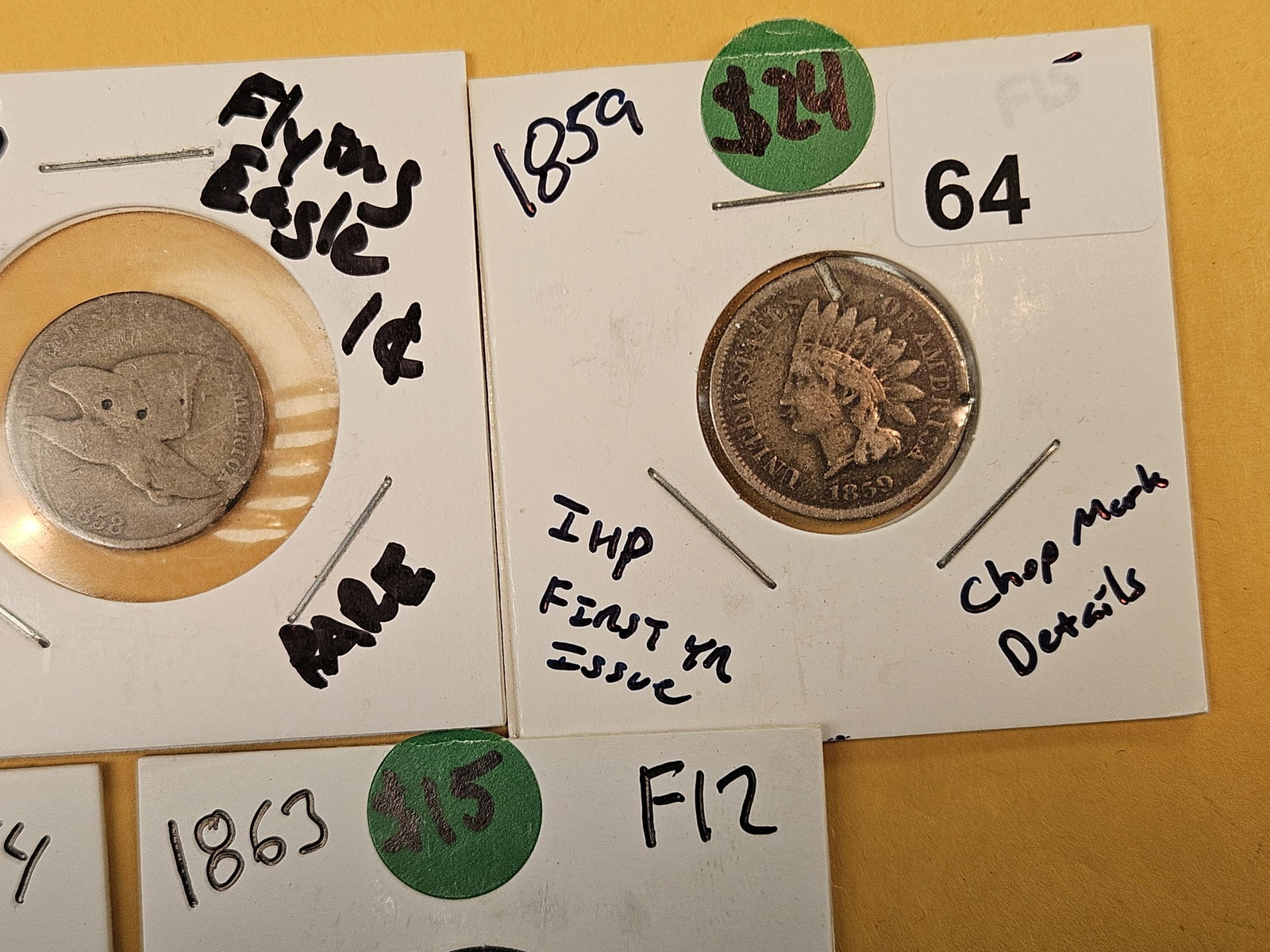 Five mixed Small cents - 3