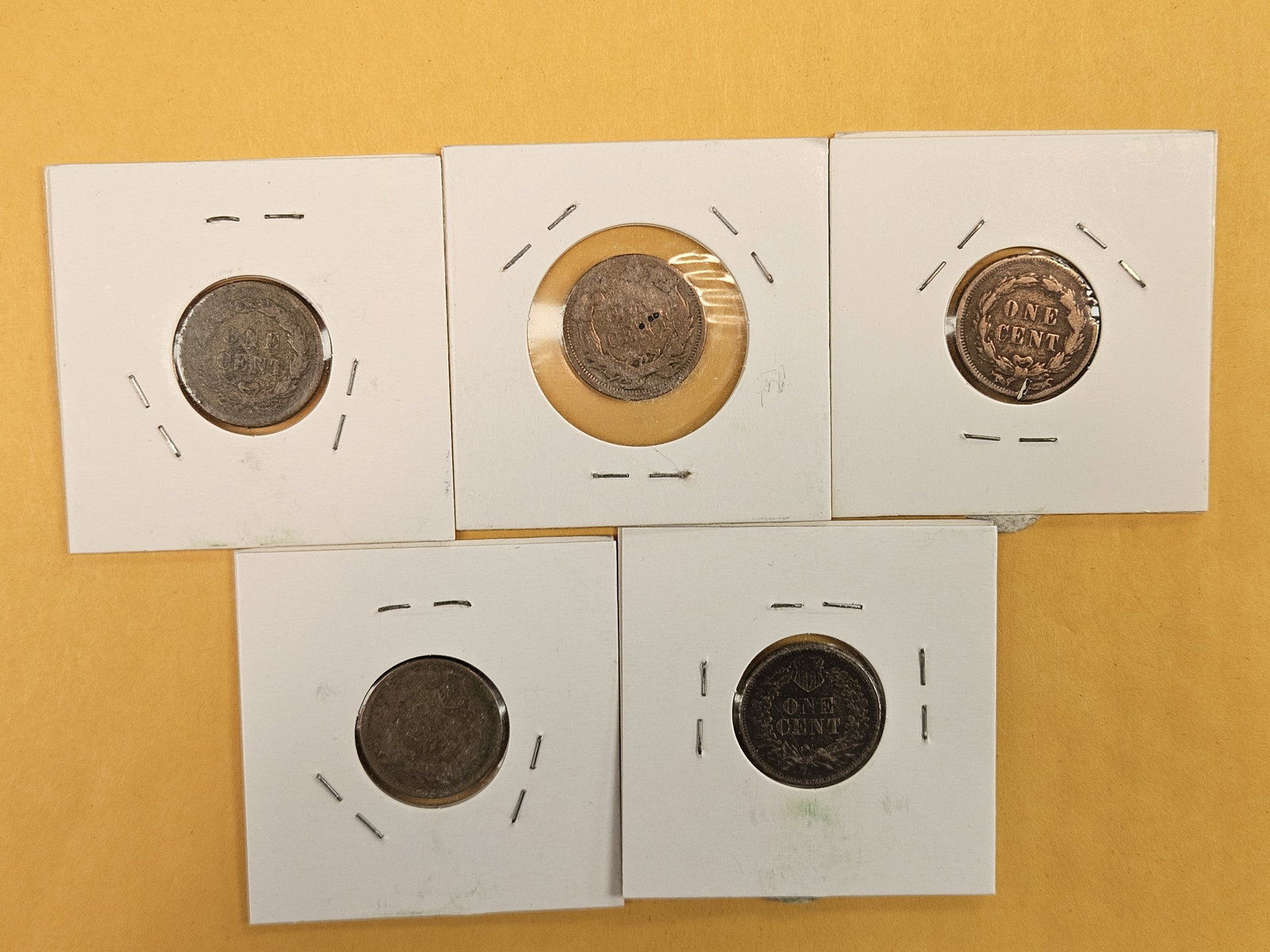 Five mixed Small cents - 5